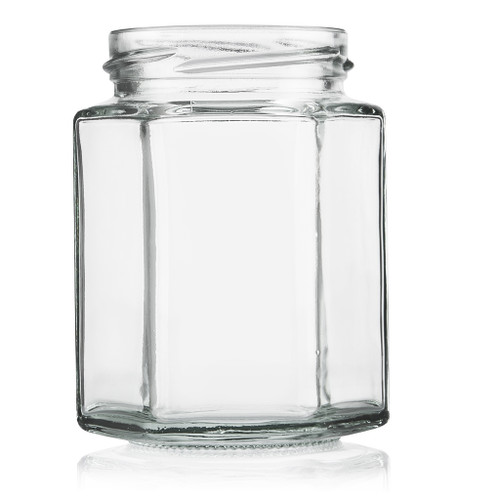 190ml Flint Glass Hex Food Jar 58mm Twist Finish - Pallet