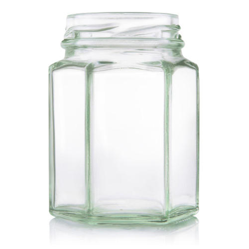 110ml Flint Glass Hex Food Jar 48mm Twist Finish