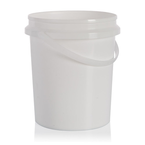 1.2Ltr White Plastic Pail T/E Finish and Plastic Handle