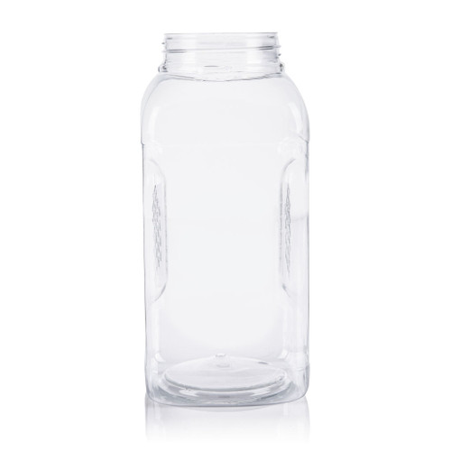 1Ltr Clear Plastic Edge Square Jar 63mm Twist Off Finish