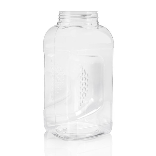 1Ltr Clear Plastic Edge Square Jar 63mm Twist Off Finish