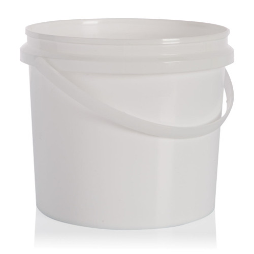 2.2Ltr White Plastic Round Pail T/E Finish
