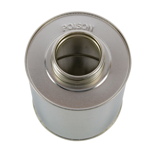 500ml Silver Plain Both Sides Metal DGA 'Poison' Embossed Micro Drum 44mm Screw Finish