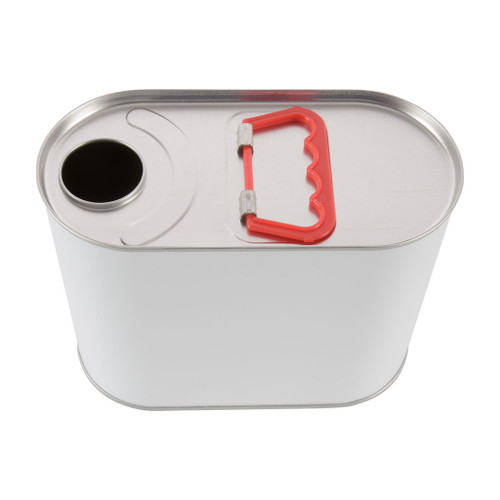 3Ltr White Outside, Lacquer Inside Tinplate Flask 43mm REL Finish and Red Handle