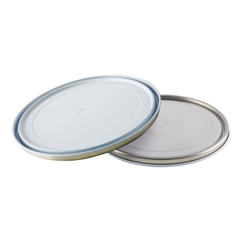 176mm White Outside Tinplate Round Tripletite Lid