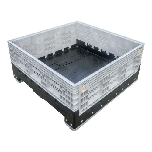 470Ltr Grey Collapsible Vented Pallet Bin