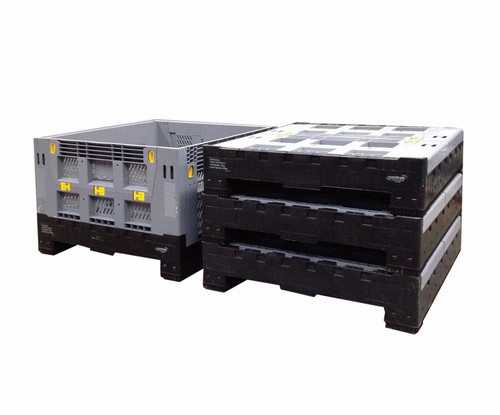 750Ltr Grey Collapsible Vented Pallet Bin