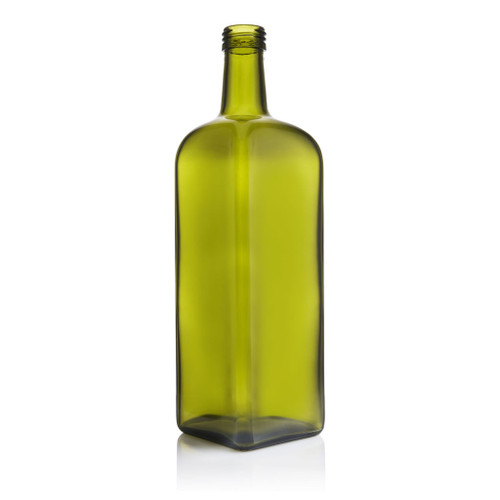 1ltr Antique Green Glass Marasca Olive Oil Bottle 31.5mm T/E Finish - Pallet