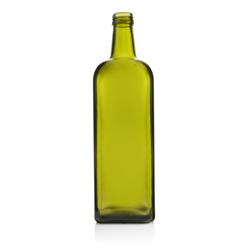 1ltr Antique Green Glass Marasca Olive Oil Bottle 31.5mm T/E Finish - Pallet