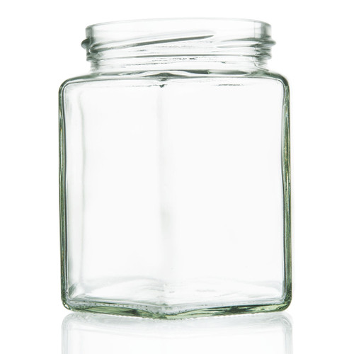 390ml Flint Glass Hex Food Jar 70mm Twist - Pack