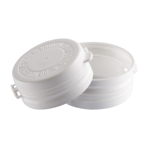 38mm White Plastic Embossed Tearband Cap