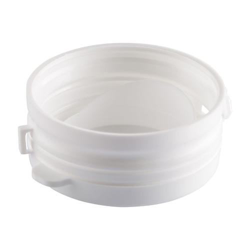 38mm White Plastic Embossed Tearband Cap
