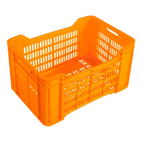 44Ltr Orange Plastic Ventilated Crate