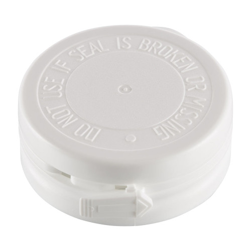 43mm White Plastic Embossed Tearband Cap