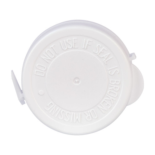 43mm White Plastic Embossed Tearband Cap
