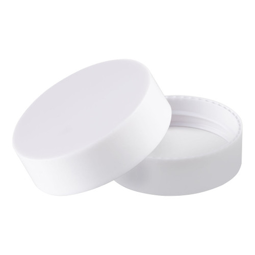 38mm White Plastic Smooth Sided Screw Cap with Liner