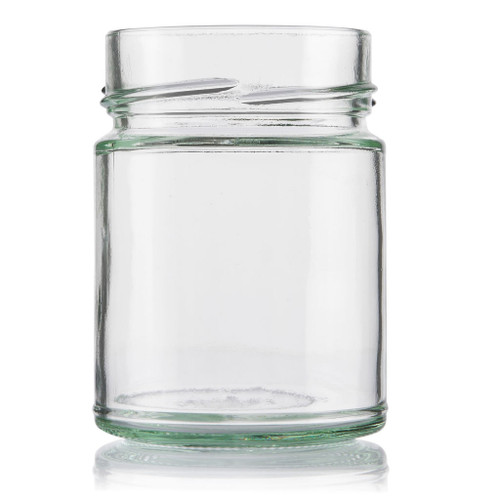 270ml Flint Glass Straight Sided Round Jar 70mm Deep Twist Finish - Pack