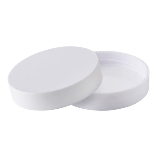 51mm White Plastic Smooth Sided Screw Cap with Liner