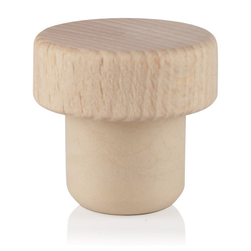 22.5mm Wide Stem Beechwood T-Shape Stopper