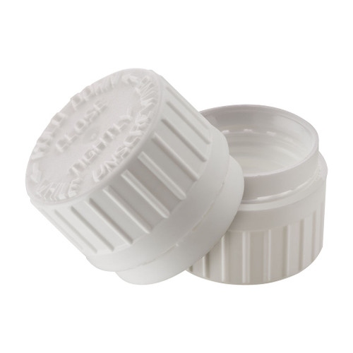 24mm White Plastic CRC T/E Cap with Liner