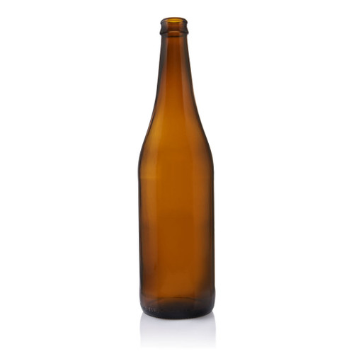 640ml Amber Glass Long Neck Beer Bottle Pry Crown Finish - Pack