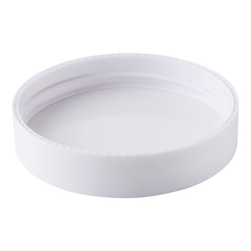 58mm White Plastic Smooth Sided Cap with Liner