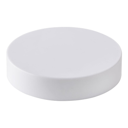 58mm White Plastic Smooth Sided Cap with Liner