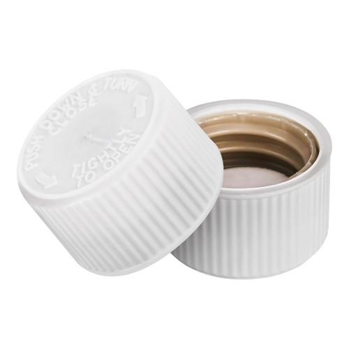 20mm White Plastic CRC Cap with Liner