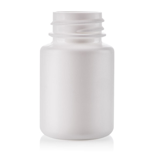 35ml White Plastic Round Tablet Bottle 28mm Screw Finish