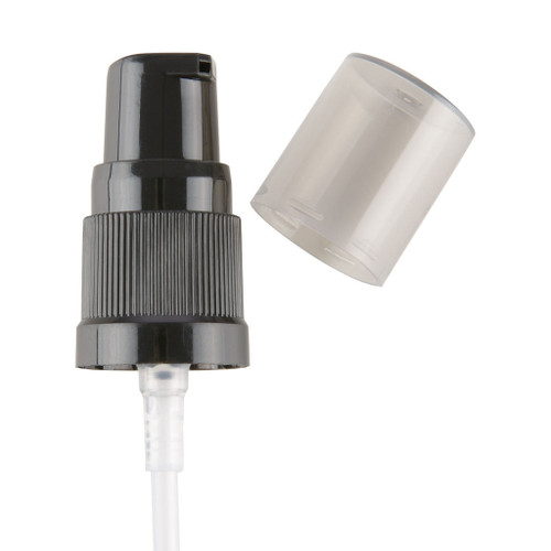 18mm Black Plastic Step Gel Pump with Overcap 70mm Diptube