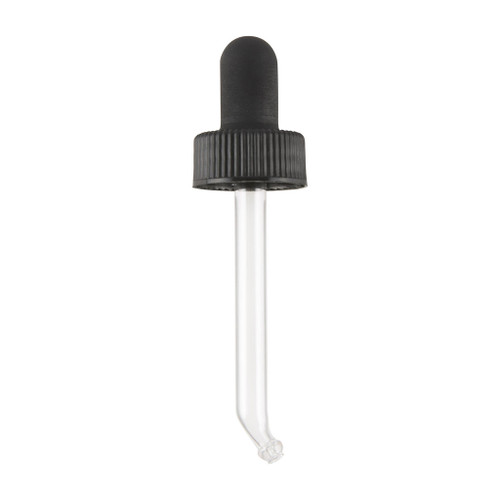 20mm Black Plastic Dropper Cap 67mm Glass Pipette