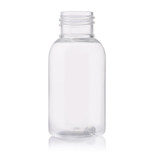50ml Clear Plastic Boston Bottle 24mm 410 Screw Finish