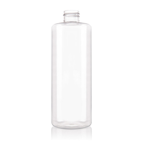 500ml Clear Plastic Cylinder Boston Bottle 28mm 410 Screw Finish