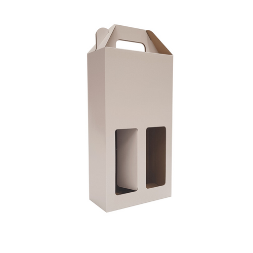 Double Bottle White Cardboard Carry Pack