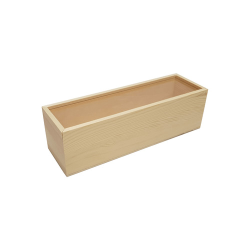 Single Bottle Pine Wood Frame Style Gift Box Perspex Lid