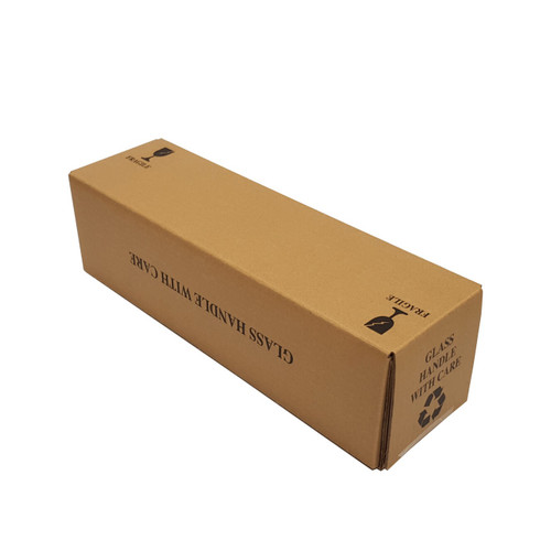 Single Bottle Brown Cardboard Postal Carton