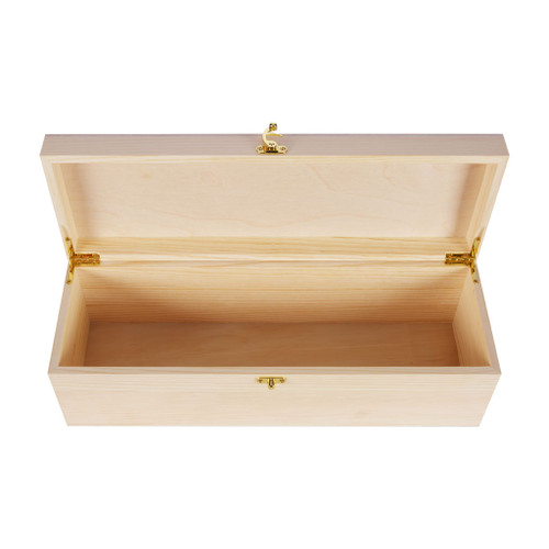 Single Bottle Pine Wood Hinged Lid Large Gift Box