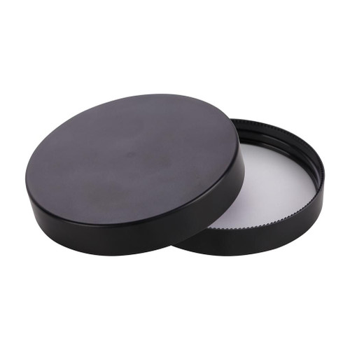 70mm Matte Black Plastic Smooth Wall Screw Cap with Liner