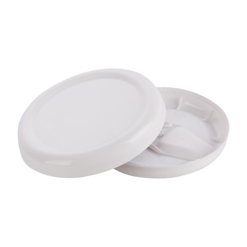 77mm White Plastic Overlid with Spoon