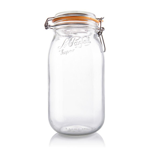 2Ltr Flint Glass Le Parfait Super Jar with Swingtop Lid