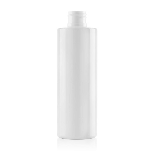 200ml White Plastic Square Shoulder Round Bottle 24mm 410 Screw Finish
