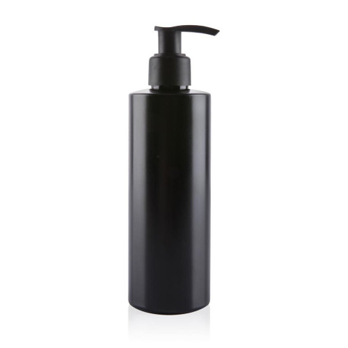 250ml Matte Black Plastic Square Shoulder Bottle 24mm 410 Screw Finish