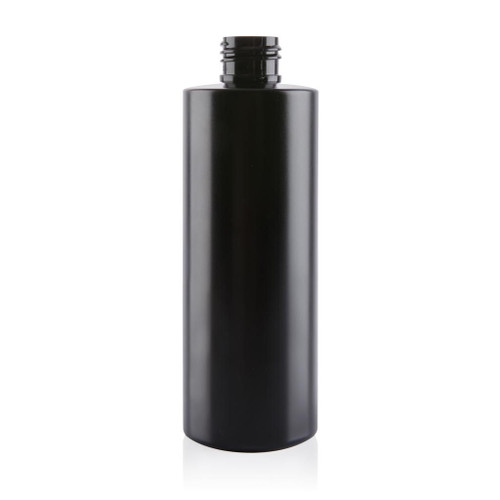 250ml Matte Black Plastic Square Shoulder Bottle 24mm 410 Screw Finish