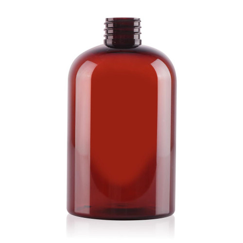 500ml Amber Plastic Squat Boston Bottle 28mm 410 Screw Finish