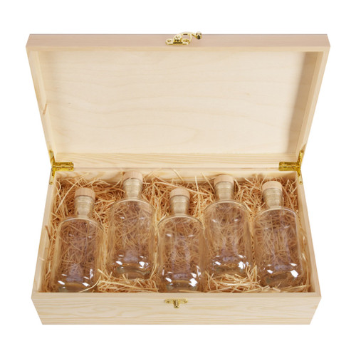 Double Bottle Pine Wood Hinged Lid Premium Gift Box