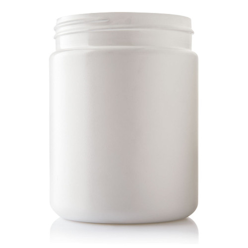 500ml White Plastic Round Jar 83mm Screw Finish