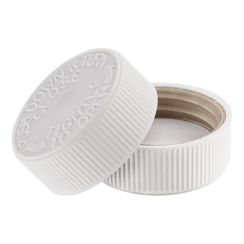 38mm White Plastic CRC Cap with EPE Liner