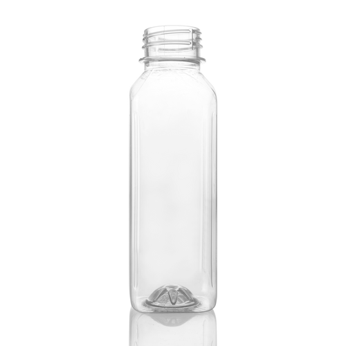 350ml Clear rPET Square Beverage Bottle 38mm T/E Finish - Pallet