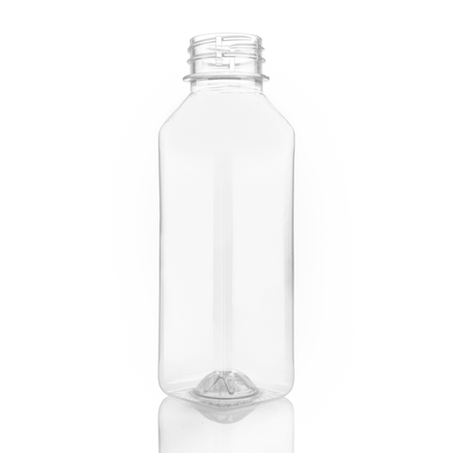 350ml Clear rPET Square Beverage Bottle 38mm T/E Finish - Pallet