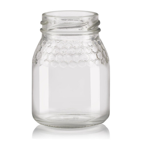 105ml High Flint Glass Honeycomb Embossed Jar 43mm Twist Neck Finish - Pallet